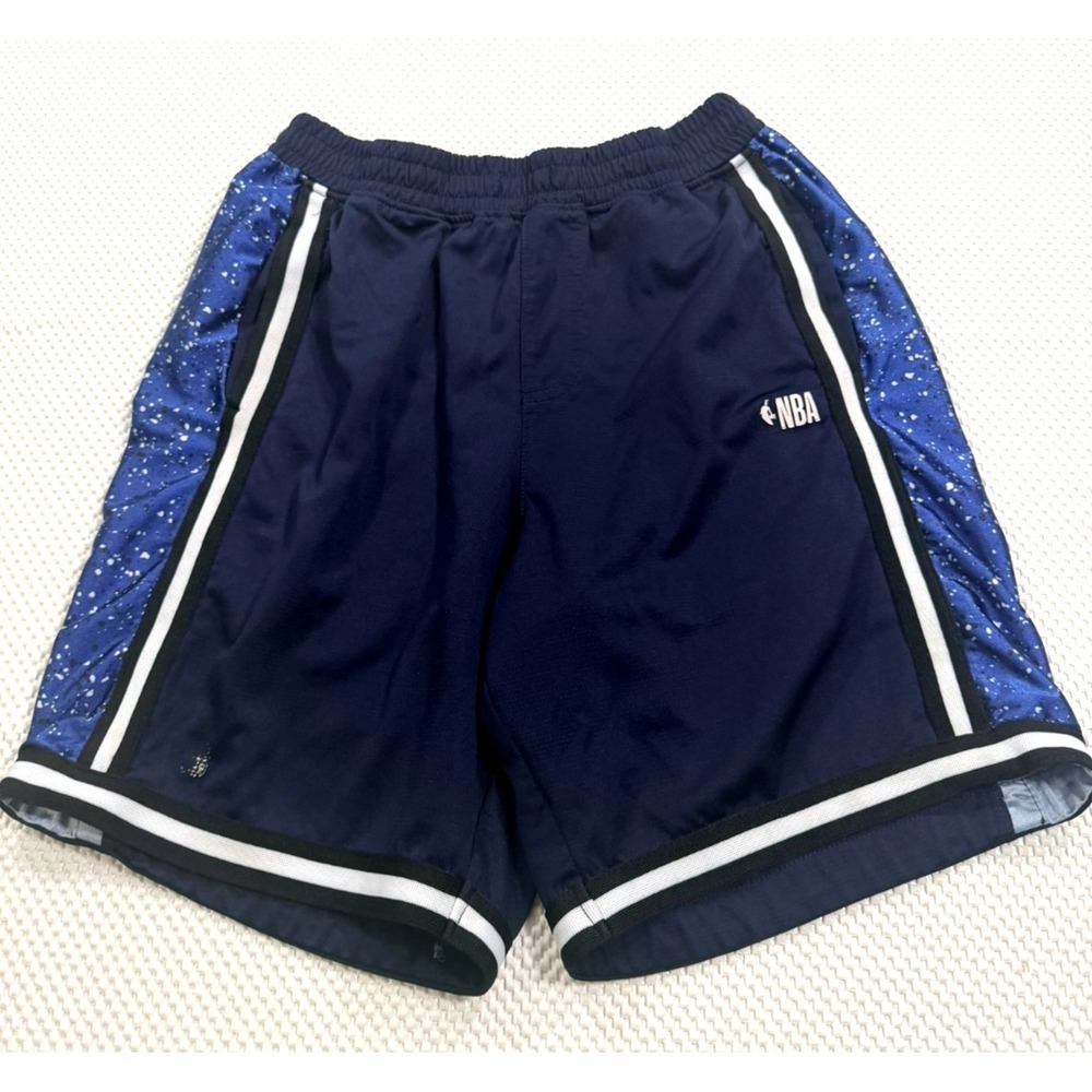 NBA Youth Basketball Shorts Navy Blue Athletic Mesh Side Panels Size S
